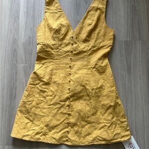 Cider Mustard Yellow Mini Dress
